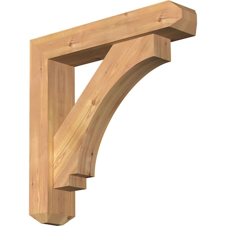 Ekena Millwork Imperial Craftsman Smooth Bracket w/ Offset Brace, Western Red Cedar, 5 1/2"W x 26"D x 26"H BKT0604X26X26IMP04SWR